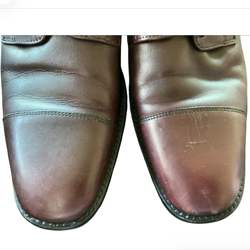 J. Murphy by JOHNSTON & MURPHY Leather Oxfords Cap Toe Lace Up Size 10.5 Brown